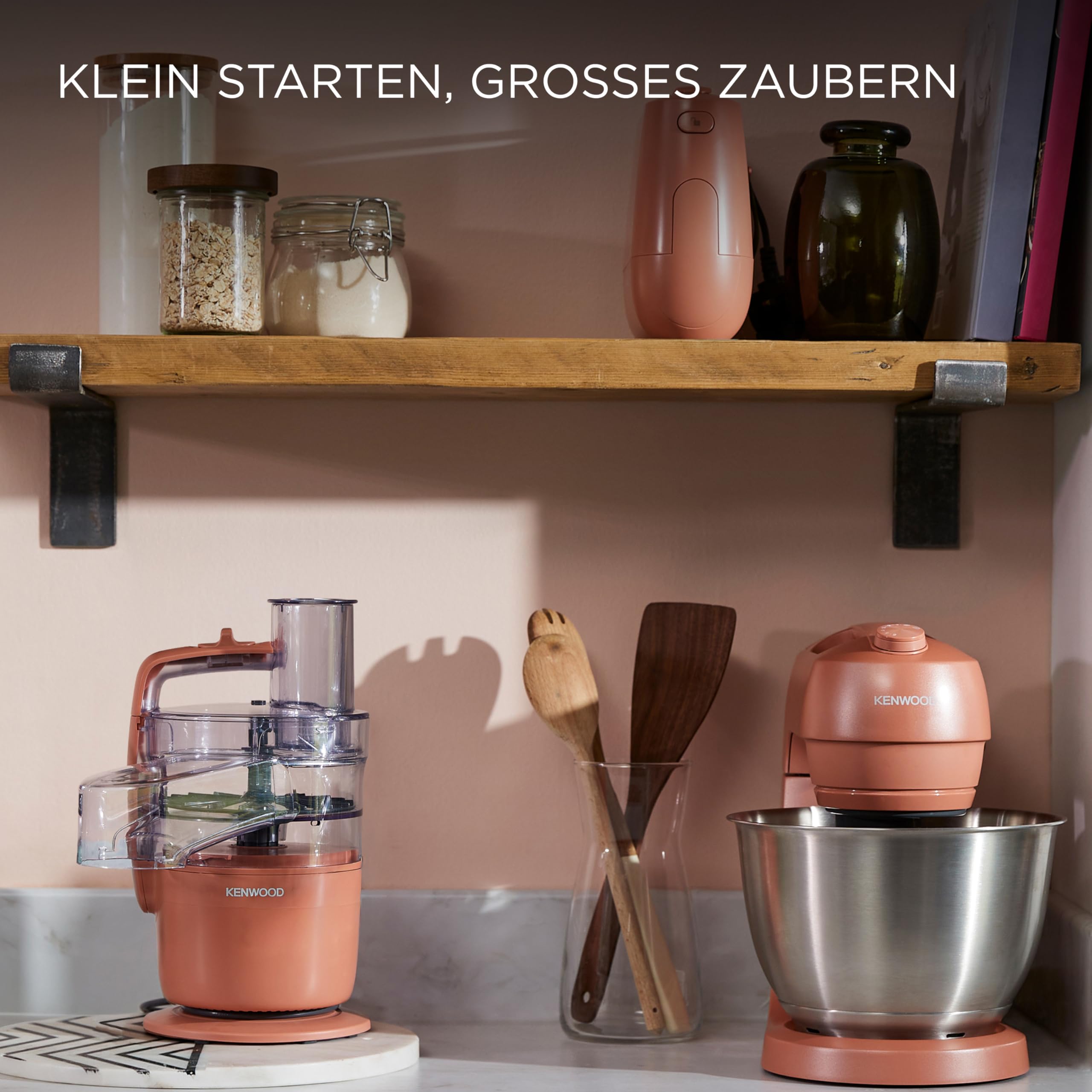 Kenwood MultiPro Compact wielofunkcyjny robot kuchenny z funkcją Express Serve, ostrzem ze stali nierdzewnej, tarczami do krojenia i tarką, funkcją pulsu, gliną czerwoną (FDP23.140RD)