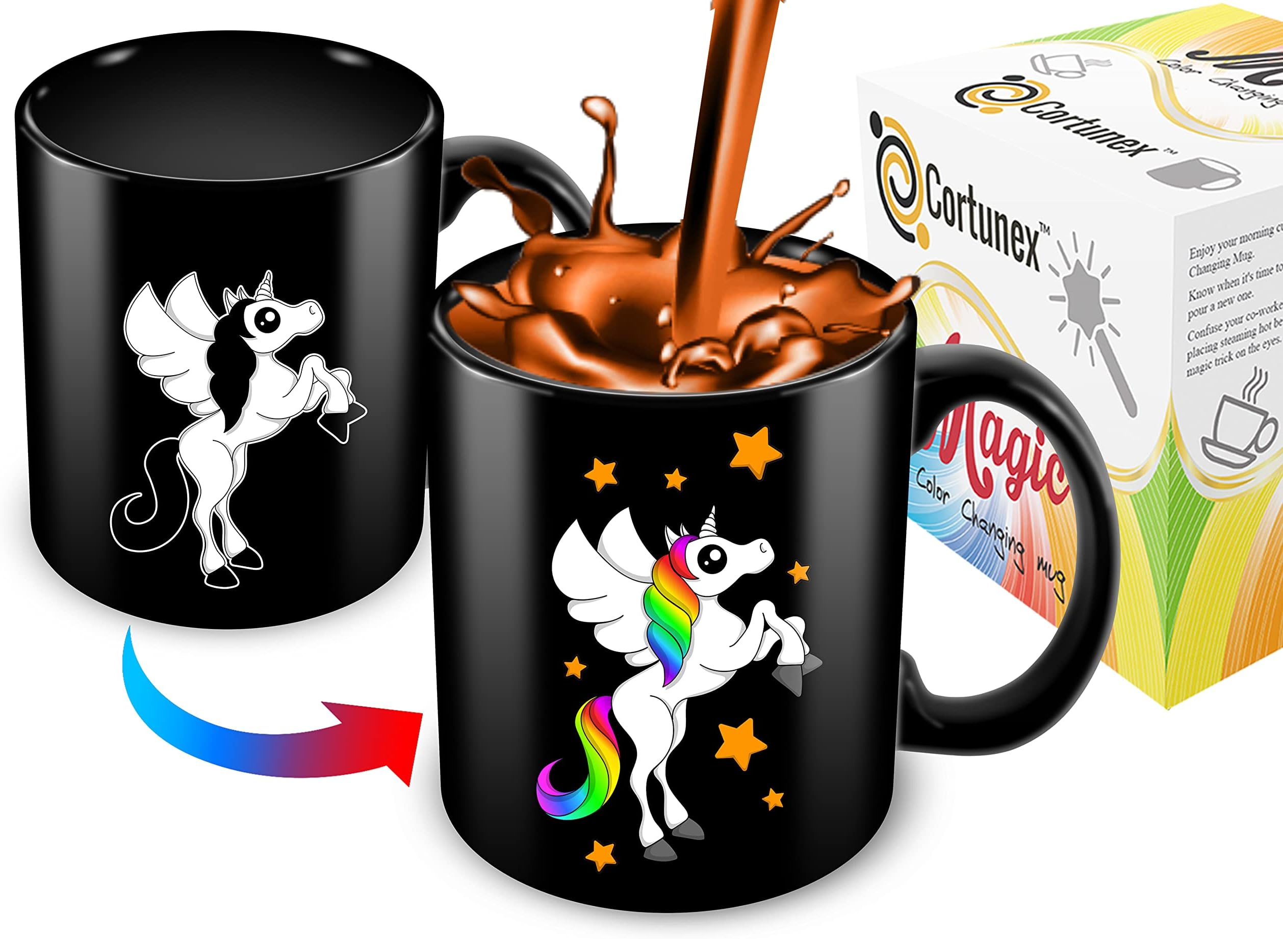 Amazon.com: KINREX Unicorn Mug – Cute Magic Rainbow Color Changing ...