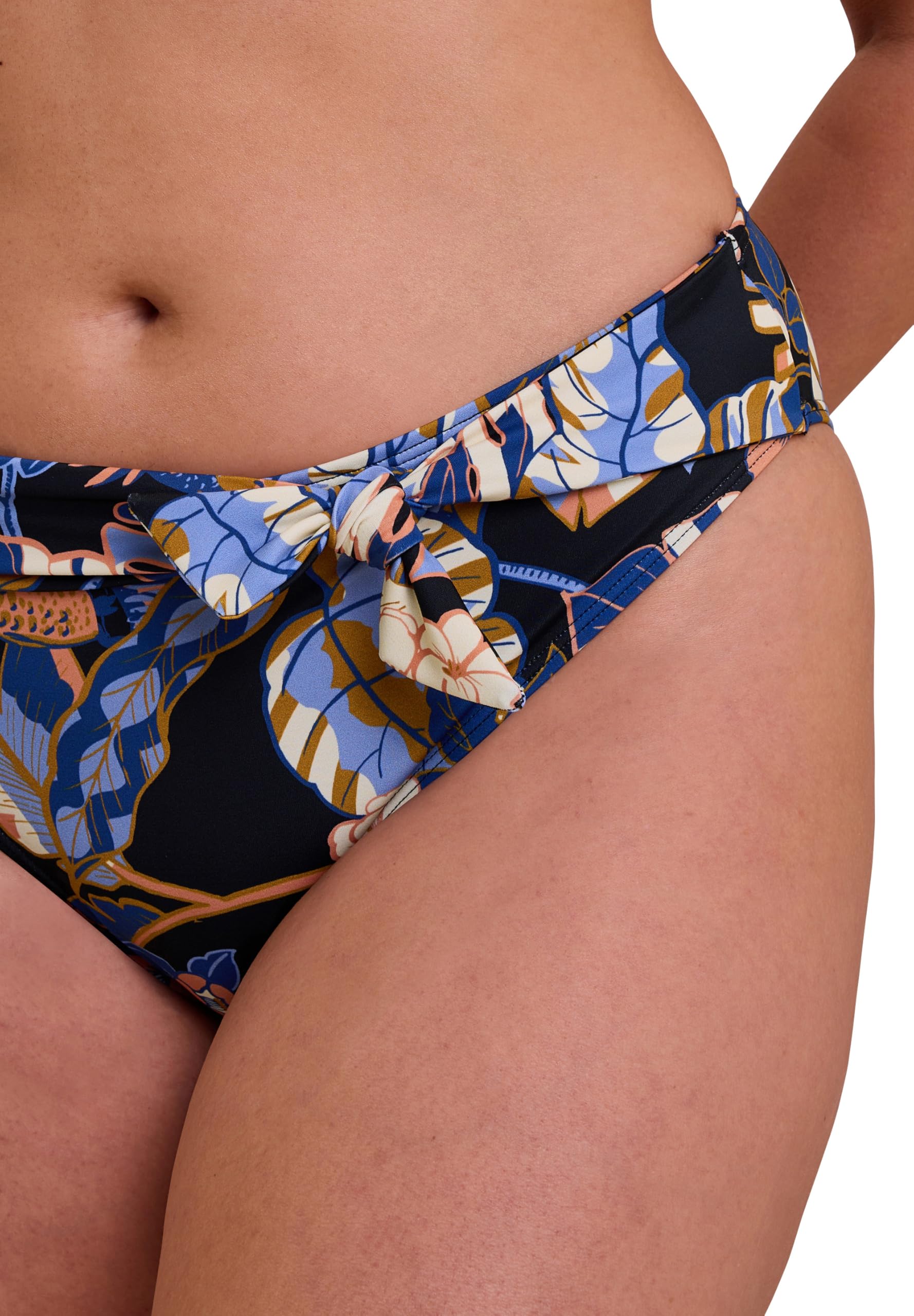 Sans Complexe Damskie spodnie od bikini Fidji, Czarny egzotyczny nadruk, 36-38