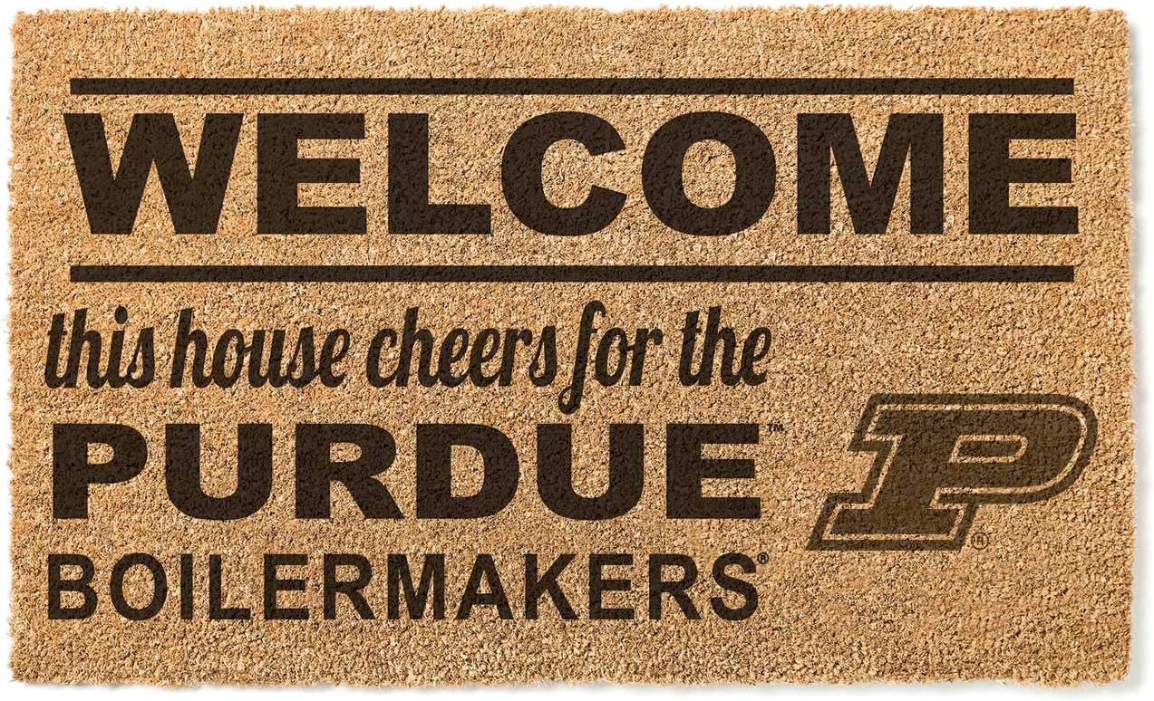KH Sports Fan Purdue Boilermakers Welcome Team Coir Doormat, Multi