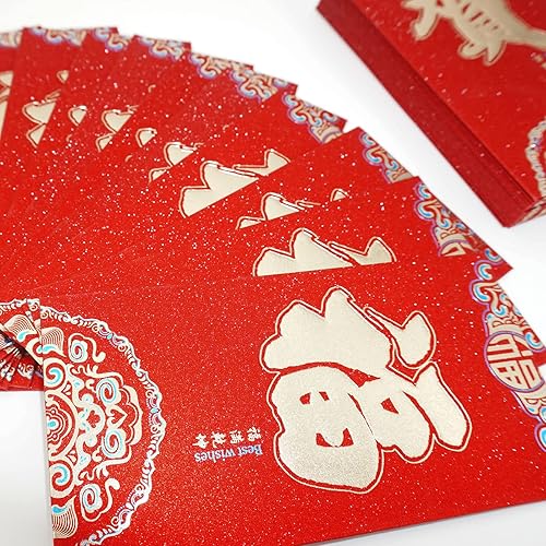 Miniatura 7 de Sobres rojos de Año Nuevo chino, sobres de dinero de la suerte, sobres de dinero de regalo 2023, paquetes rojos Hong Bao para festival de primavera,