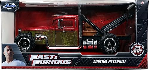 Miniatura 2 de Jada Fast & Furious Presents: Hobbs & Shaw Hobbs 1:24 Custom Peterbilt Truck Coche fundido a presión, juguetes para niños y adultos