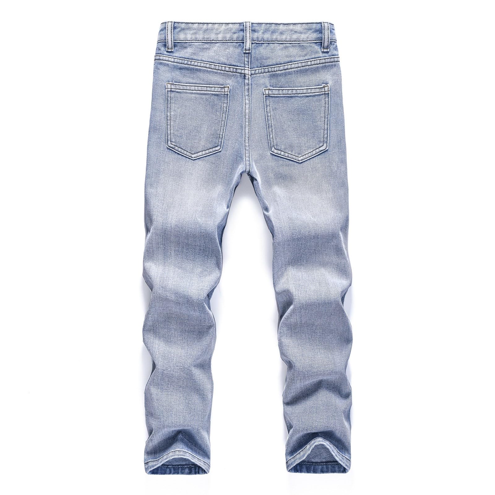 Genérico Vaqueros Niño 5-14 Años Regular Fit Pantalon Vaquero Adolescentes Chico Cintura Elastica Moda Hippies Streetwear Jeans Pantalones Vaqueros Cargo Denim Stretch Otoño 2026