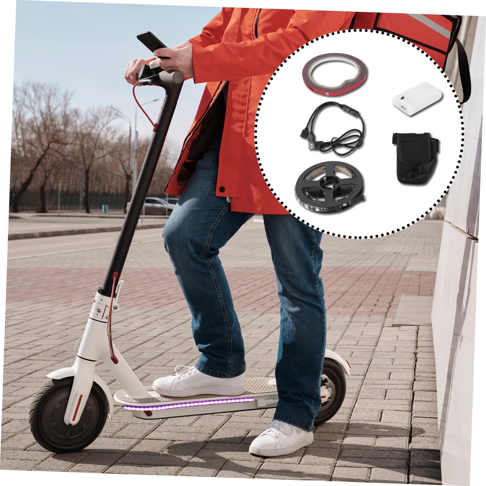 Sosoport 3 Piezas De Accesorios para Scooter Barra De Luces Led para Scooter Accesorios para Scooter Piezas para Scooter Reequipamiento Elegante para Scooter.