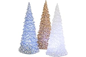 Light Up Metallic Tree Figurines for Christmas