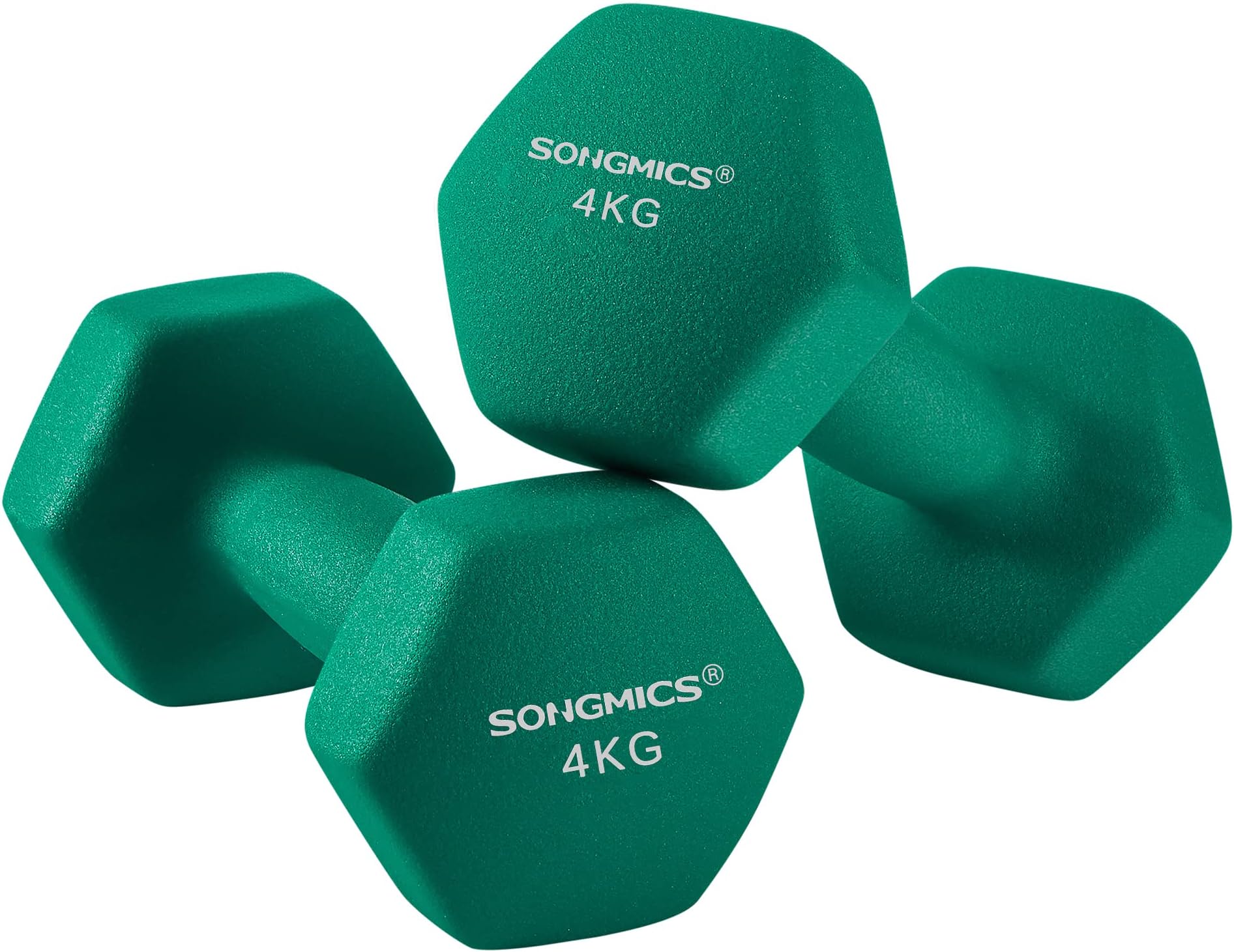 SONGMICS Dumbbells Set of 2 Dumbbells Hexagon Neoprene Coating Strength Training Workout Fitness Training Home