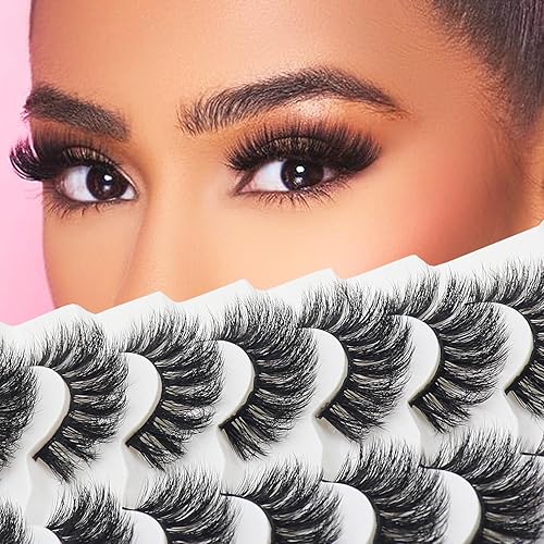 Miniatura 5 de Losha Pestañas postizas esponjosas, pestañas postizas de volumen suave, paquete de 7 pares de pestañas postizas veganas, pestañas postizas