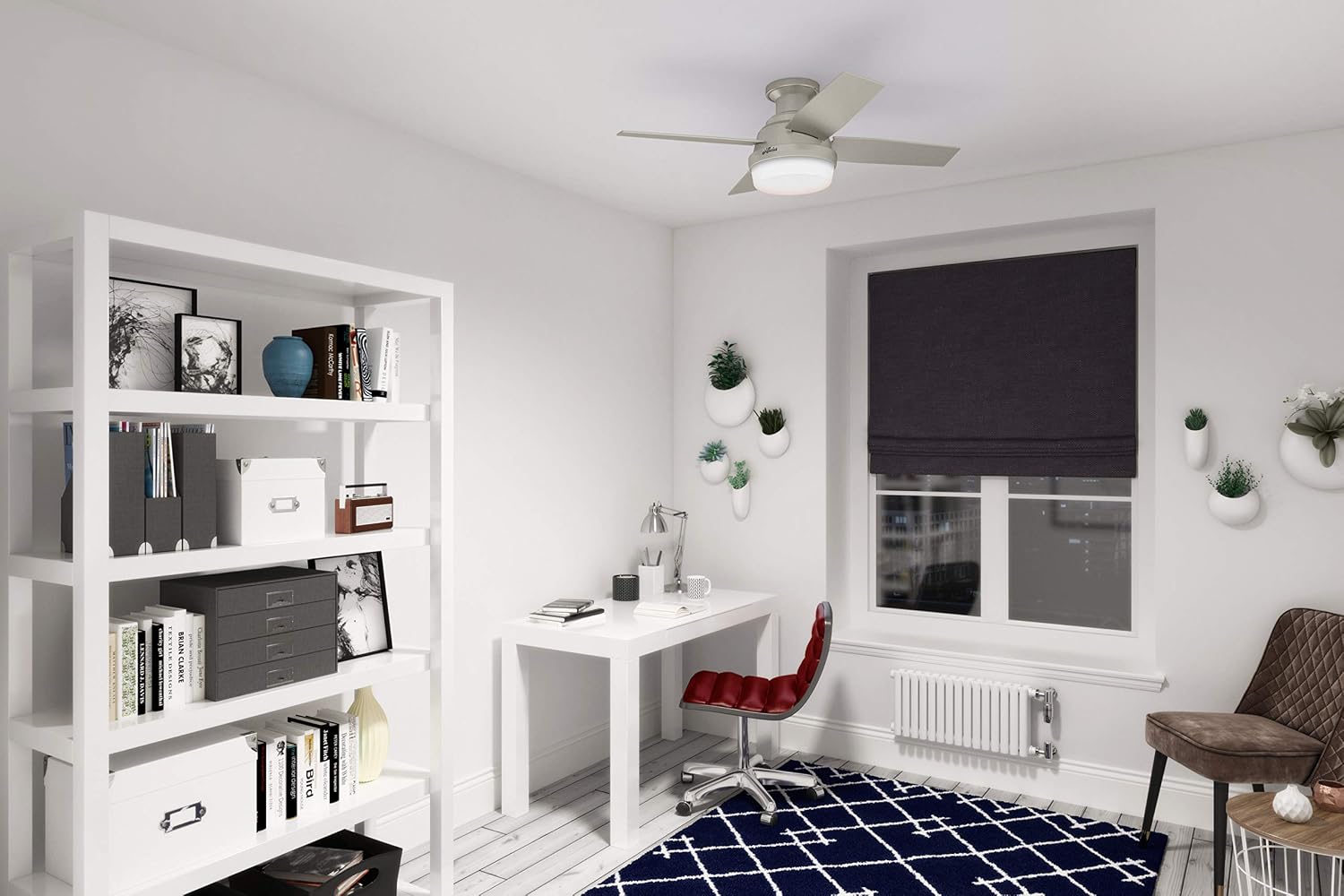 Top Rated Hunter Dempsey Low Profile Indoor / Outdoor Ceiling Fan with LED Light and Remote Control, 44, Matte Nickel Amazing 🔥 Hunter Dempsey Low Profile Indoor / Outdoor Ceiling Fan with LED Light and Remote Control, 44, Matte Nickel