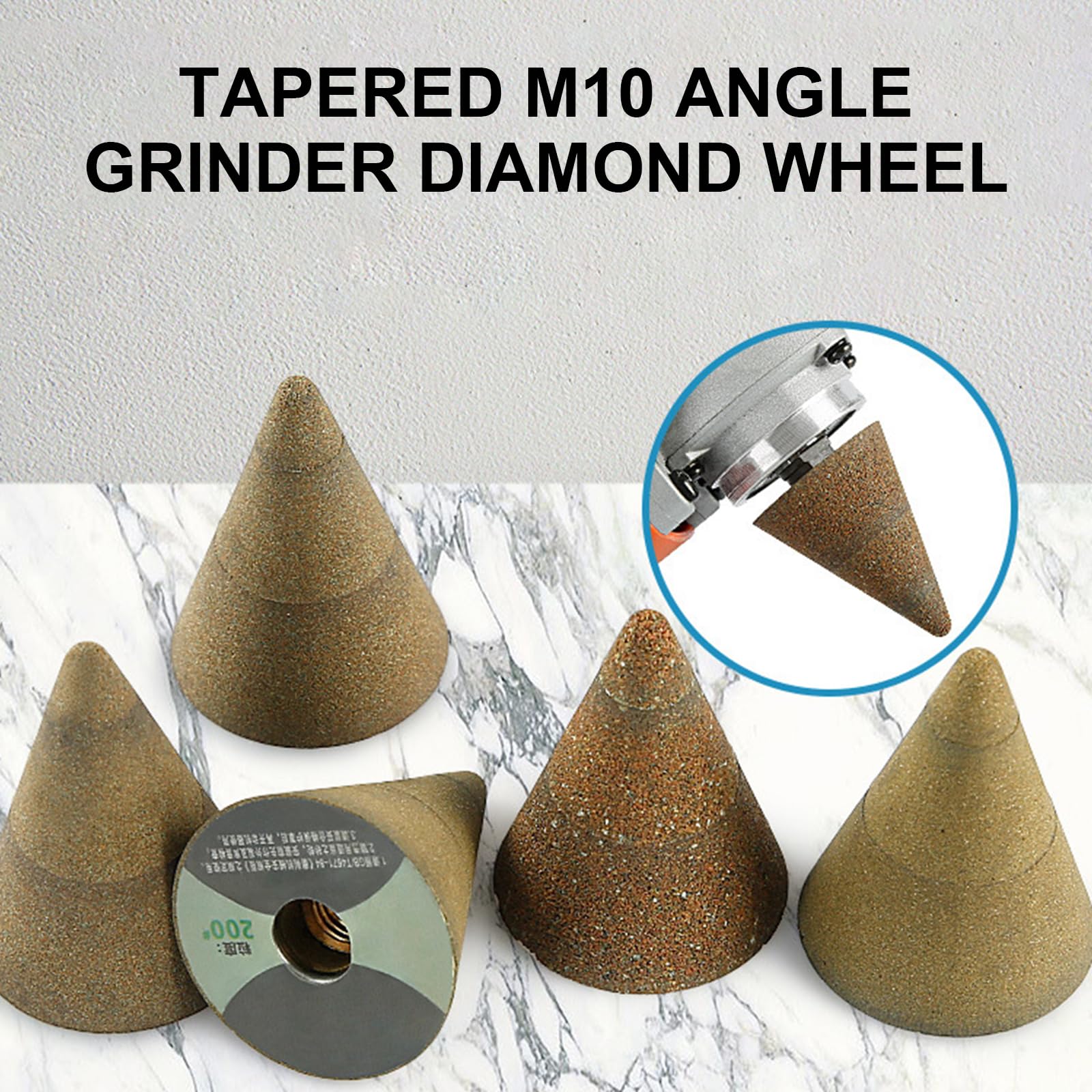 3 Pièces Cône Diamant Meule Fil Tête Polissage Roue Ponçage 50 100 200 Grain Meuleuse D Outils Abrasifs