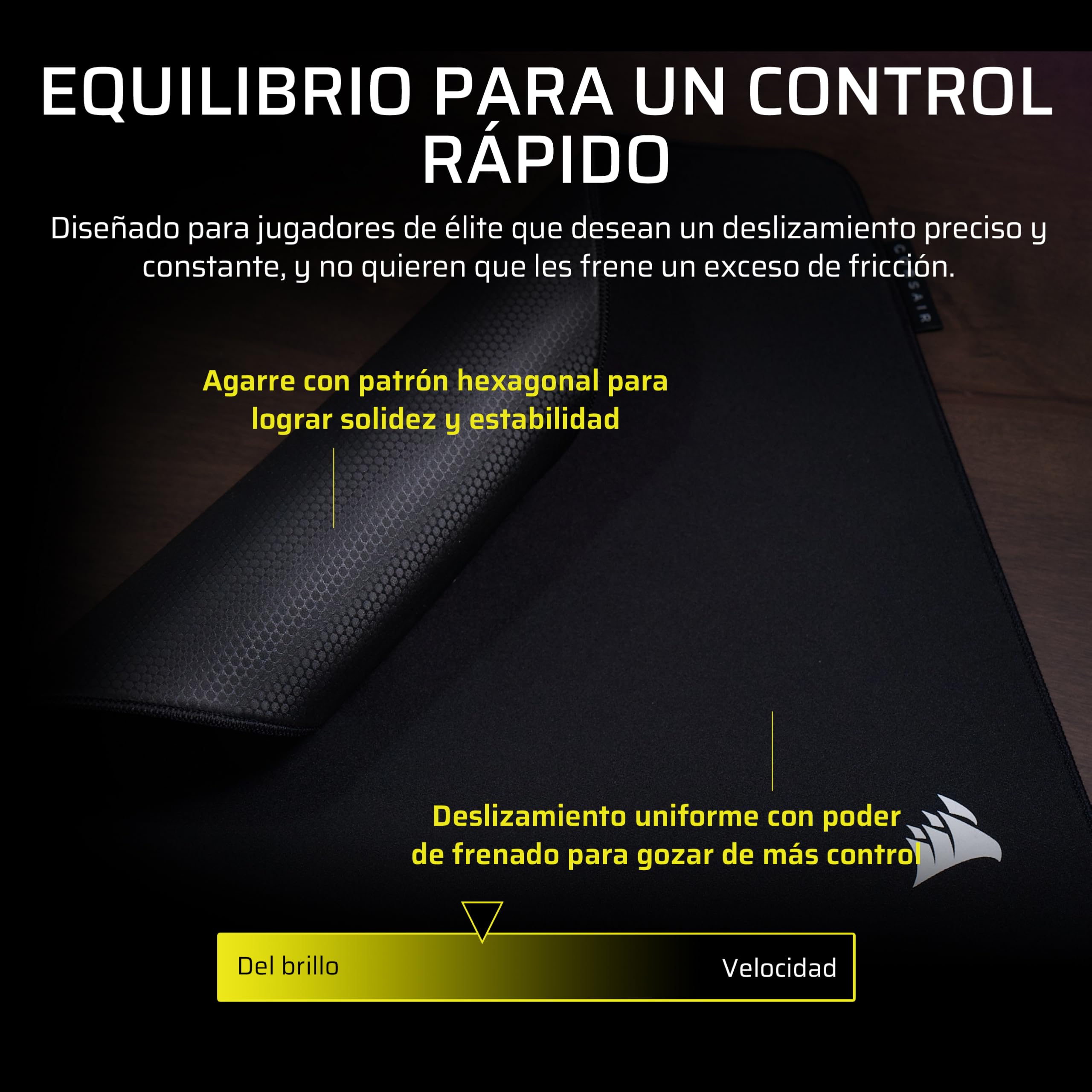 Corsair MM Pro Control Mediana Alfombrilla para Ratón Gaming – Negro | Optimizadas para Esports y para Ajustes de Precisión y Microajustes, Base de Antideslizante, Bordes Inclinados y Cosidos