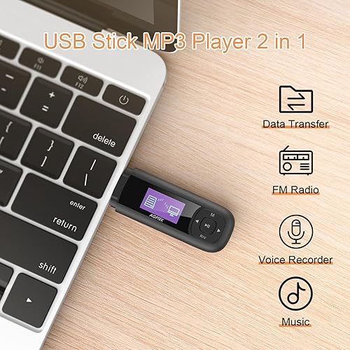 Miniatura 4 de AGPTEK U3 USB Stick reproductor MP3, reproductor de música de 8 GB y reproductor MP3 clip G02 8 GB con FM Shuffle