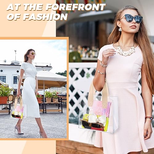 Miniatura 6 de Sweetude 24 bolsas de regalo transparentes con asa, pequeñas bolsas de regalo transparentes reutilizables y resistentes a granel para bodas,