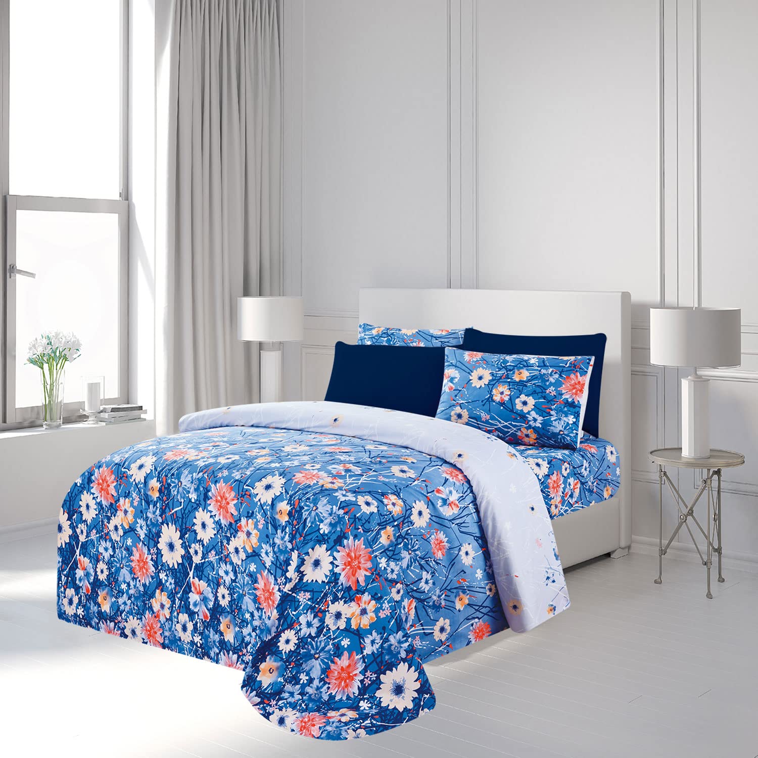 PREMIUS Natalie 6 Piece Premium Luxurious Wrinkle-Free Microfiber Sheet Set, Full