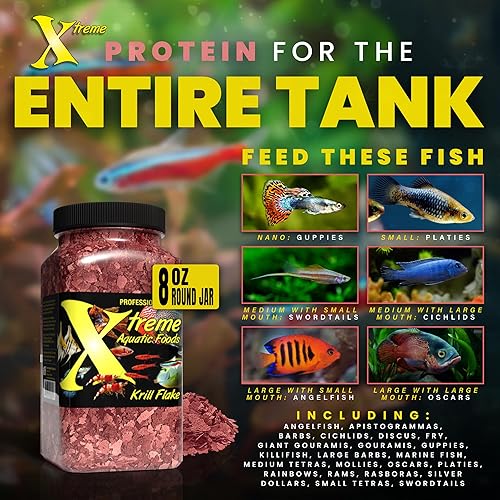 Miniatura 3 de Xtreme Krill Flakes - Alimento superior para peces de agua dulce con krill, camarones, proteínas de pescado, espirulina y vitaminas para una salud