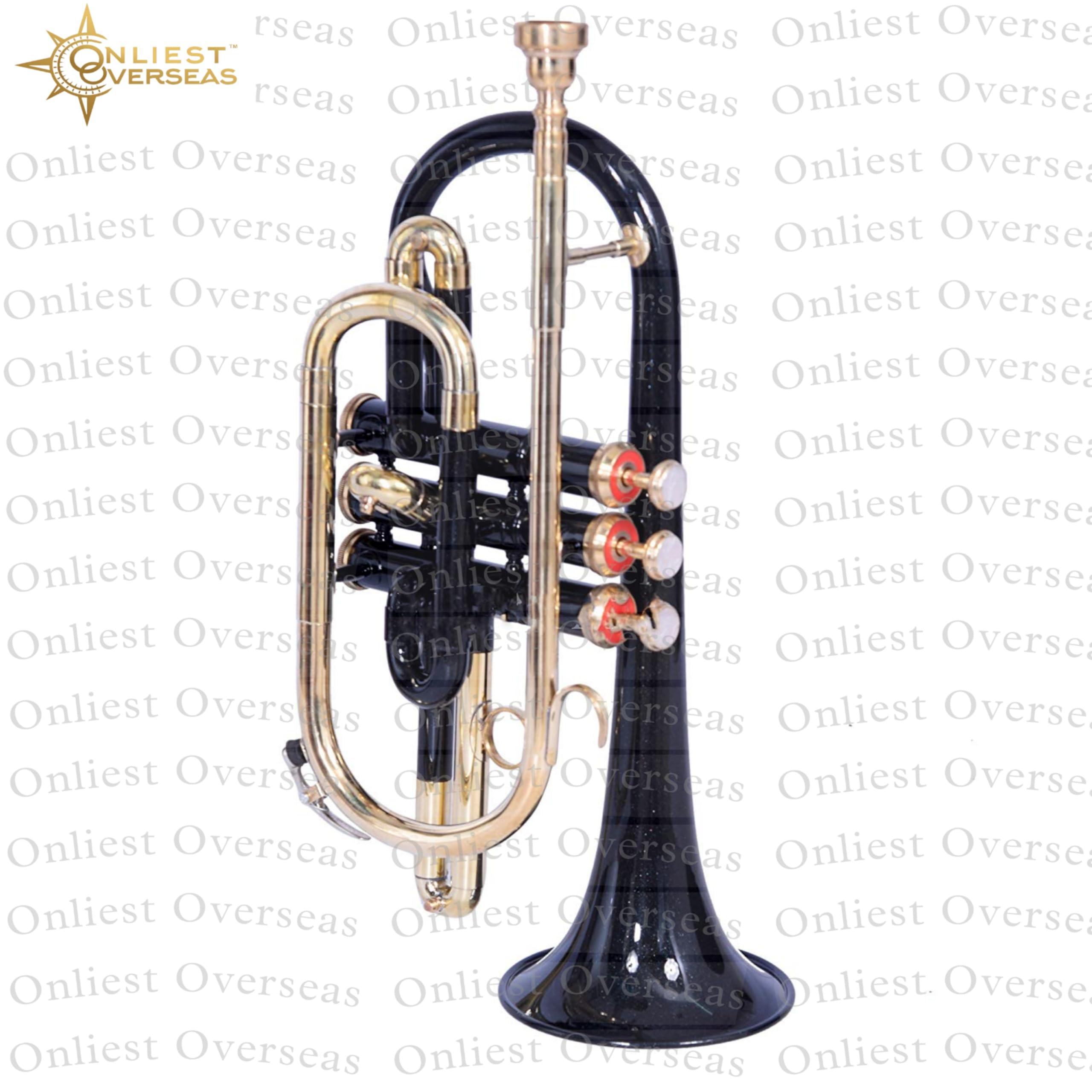 Juego de cornetas de latón | Corneta de banda compacta con válvulas de pistón suaves, tubo de plomo de cobre fósforo | Incluye boquilla, kit de limpieza y estuche rígido negro y