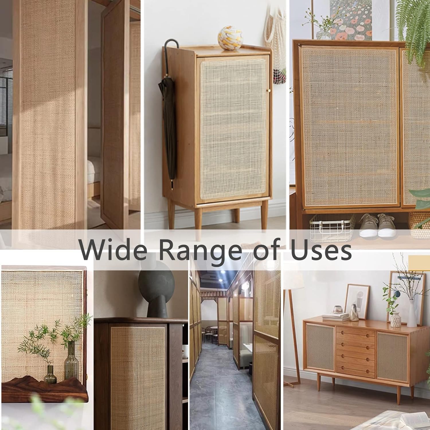 Natuurlijke Rotan, Rietweefsel, Rietgaas, 65 x 250 cm, Upcycle meubels