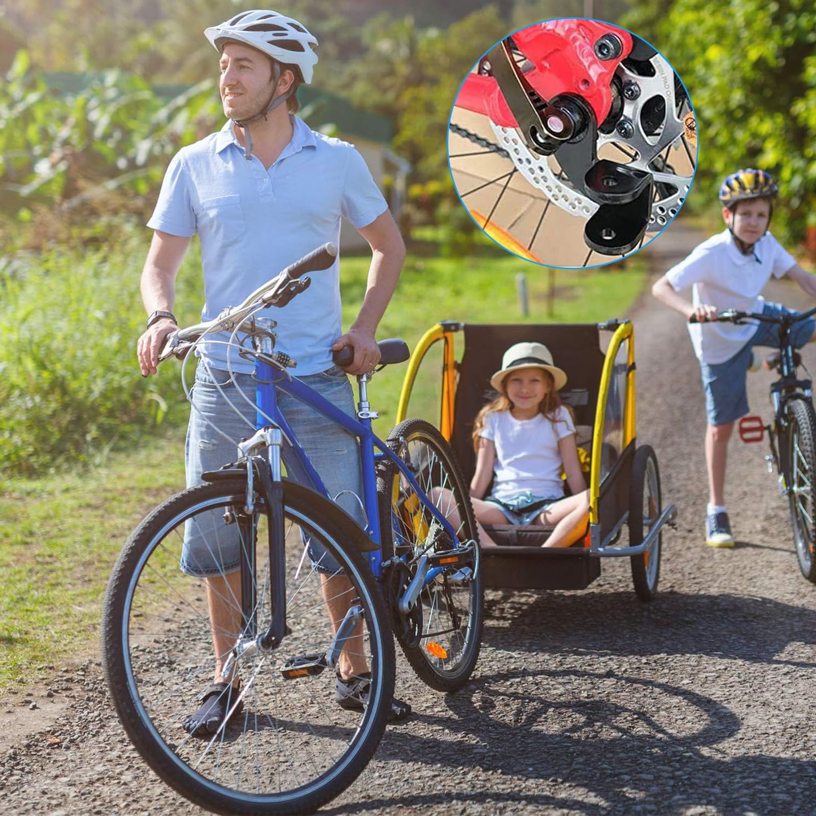Attelage Remorque Vélo WEXFFU - Universel Avec Boucle U Pour Enfants/Chiens