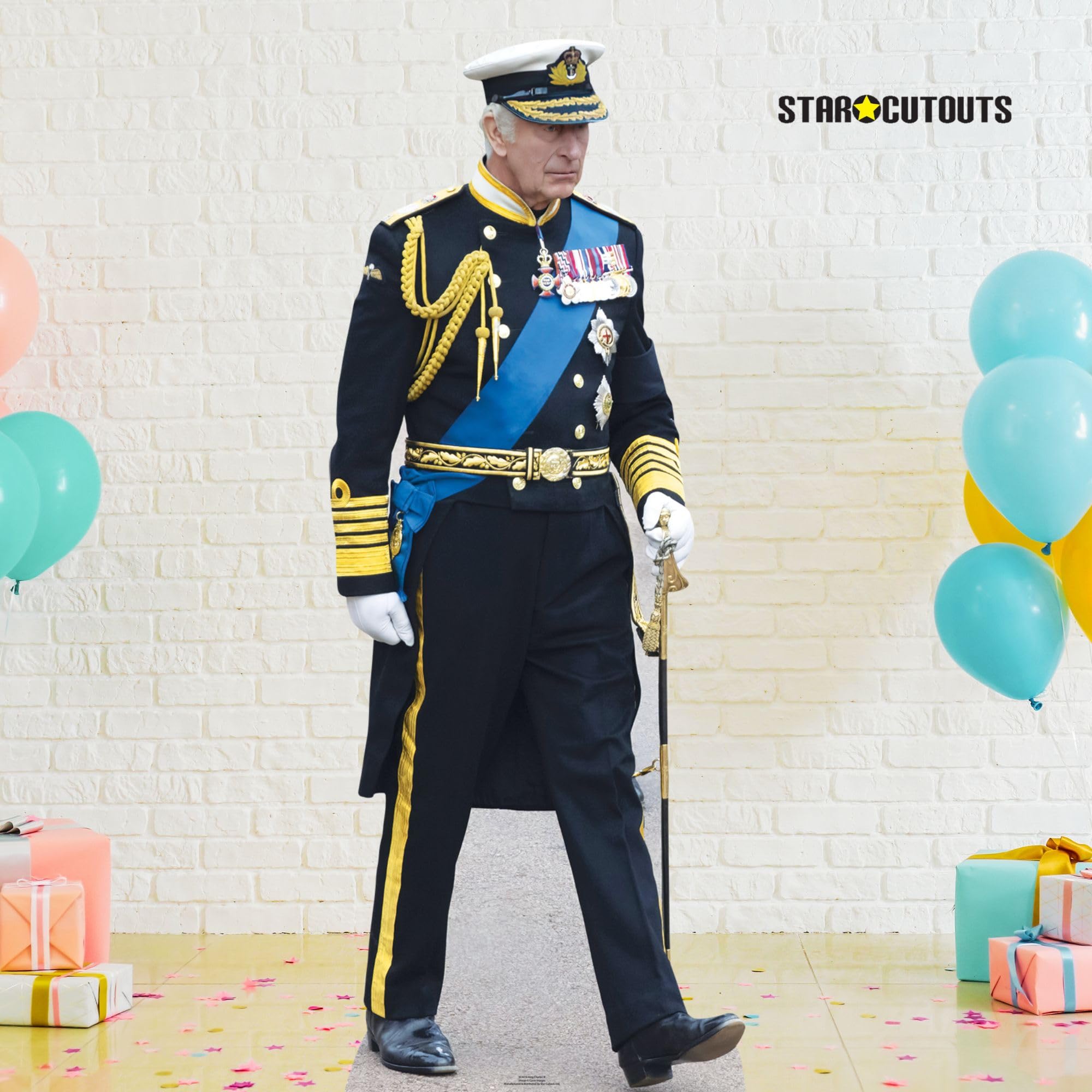 Star Cutouts SC4410 King Charles Pappaufsteller Lebensgröße - King Charles III - Ideal für Displays, Events & VE Day Feiern