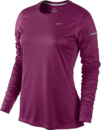 NIKE(ナイキ) レディース Miler 長袖トップ - M - ラズベリーレッド