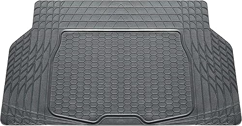 TLH Tapete de carga gris de vinilo recortable semi personalizado, tapete de carga de goma grande de alta resistencia para automóviles, juego