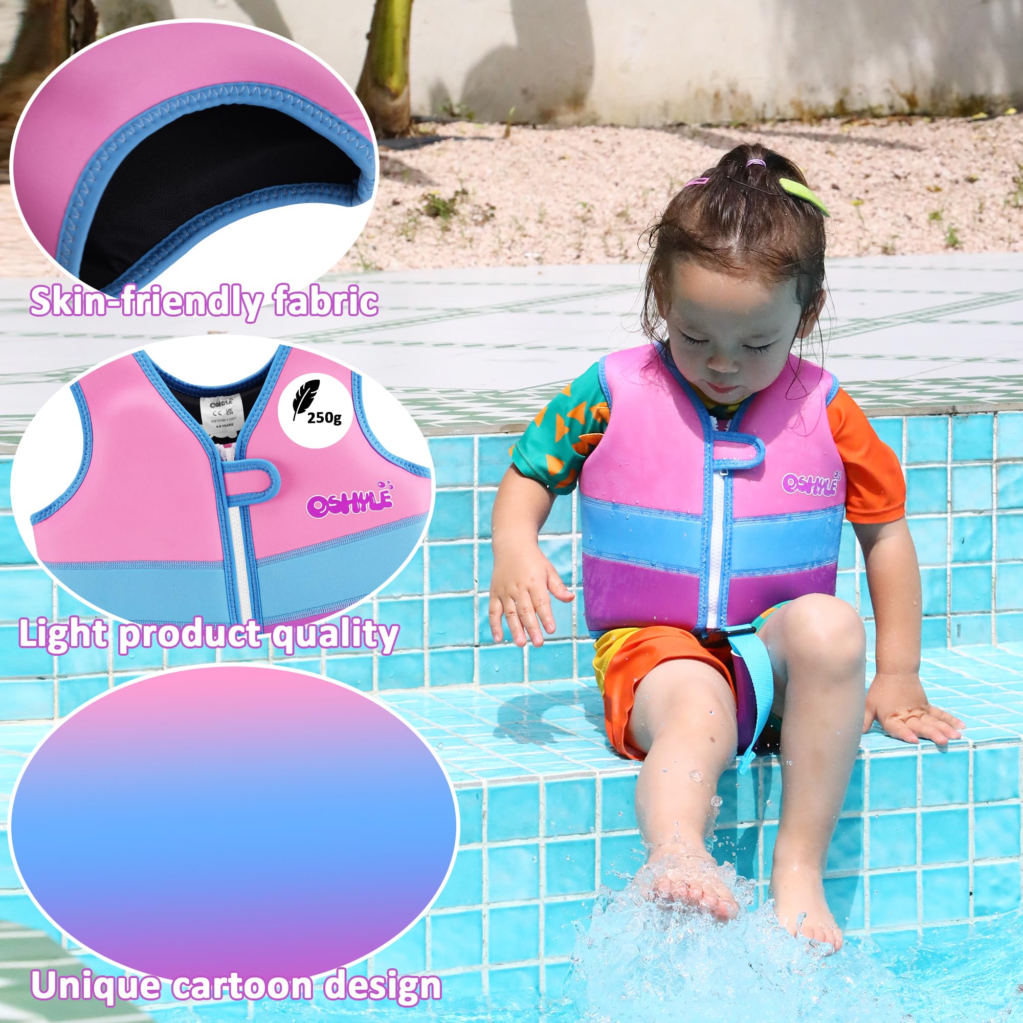 OSHYLE Giubbotto da Nuoto in Neoprene per Bambini - Aiuto Ideale per Il galleggiamento per Bambini