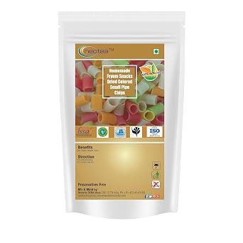 Neotea Homemade Fryum Snacks Dried Colored Small Pipe Chips, 250g