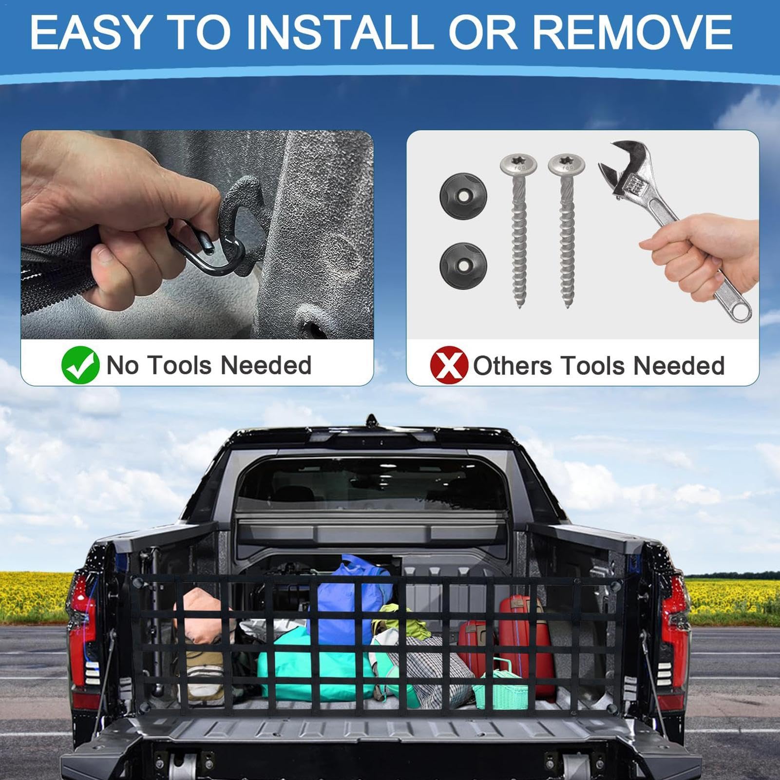 Amazon.co.jp: ピックアップ トラック 荷台 テールゲート ネット