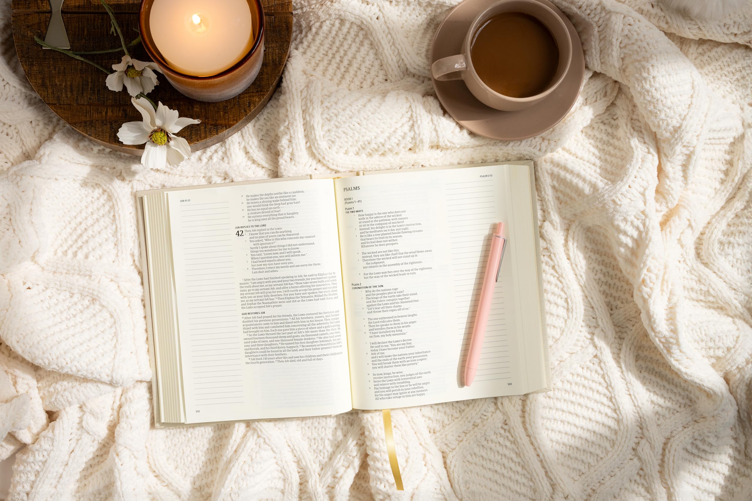 CSB Notetaking Bible, Floral Cloth Over Board, Black Letter, Wide Margins, Journaling Space, Single-Column, Reading Plan, Easy-to-Read Bible Serif Type - Image 3