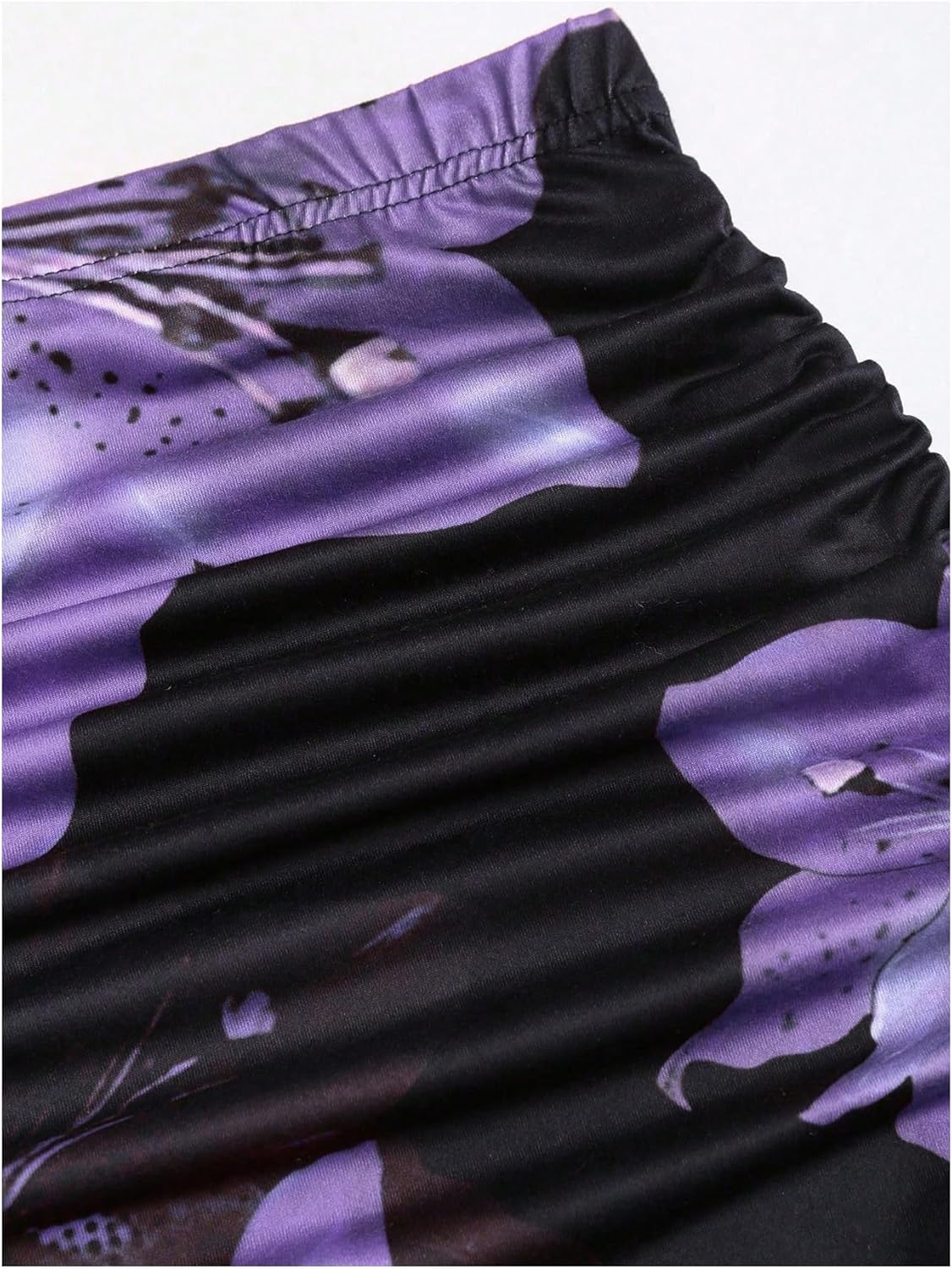 Women's 2 Pack Fishtail Skirt Elegant Floral Ruched Skinny Bodycon Ruffle Long Skirts - Image 5