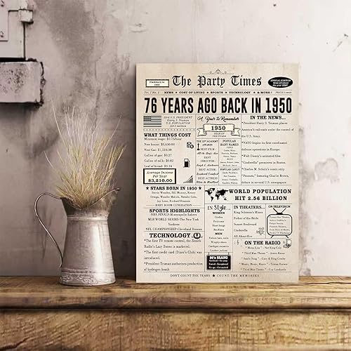 Miniatura 6 de Tarjeta de cumpleaños número 76 para mujeres y hombres, regalos de cumpleaños grandes para mamá, papá, abuelo, abuela, decoraciones retro de