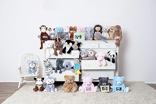 Miniatura 7 de My Baby's Heartbeat Bear Animal de peluche grabable para reproducción de ultrasonidos y mensajes dulces, revelación de género, oso patriota