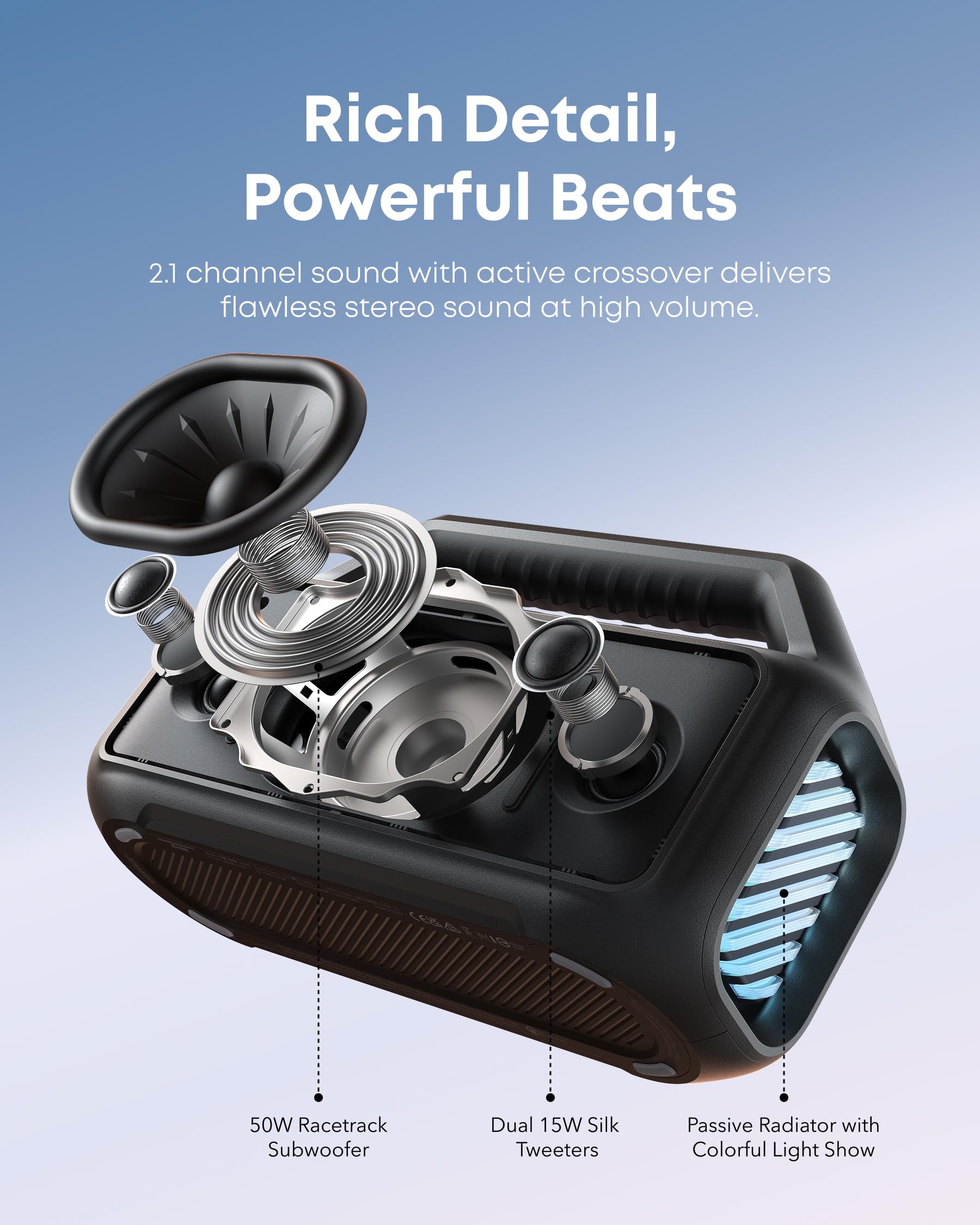 新品 Soundcore Boom 2 ＋ PowerPort III 65W Soundcore Boom 2 Bluetooth Speaker Black, A3138 : Amazon.sg