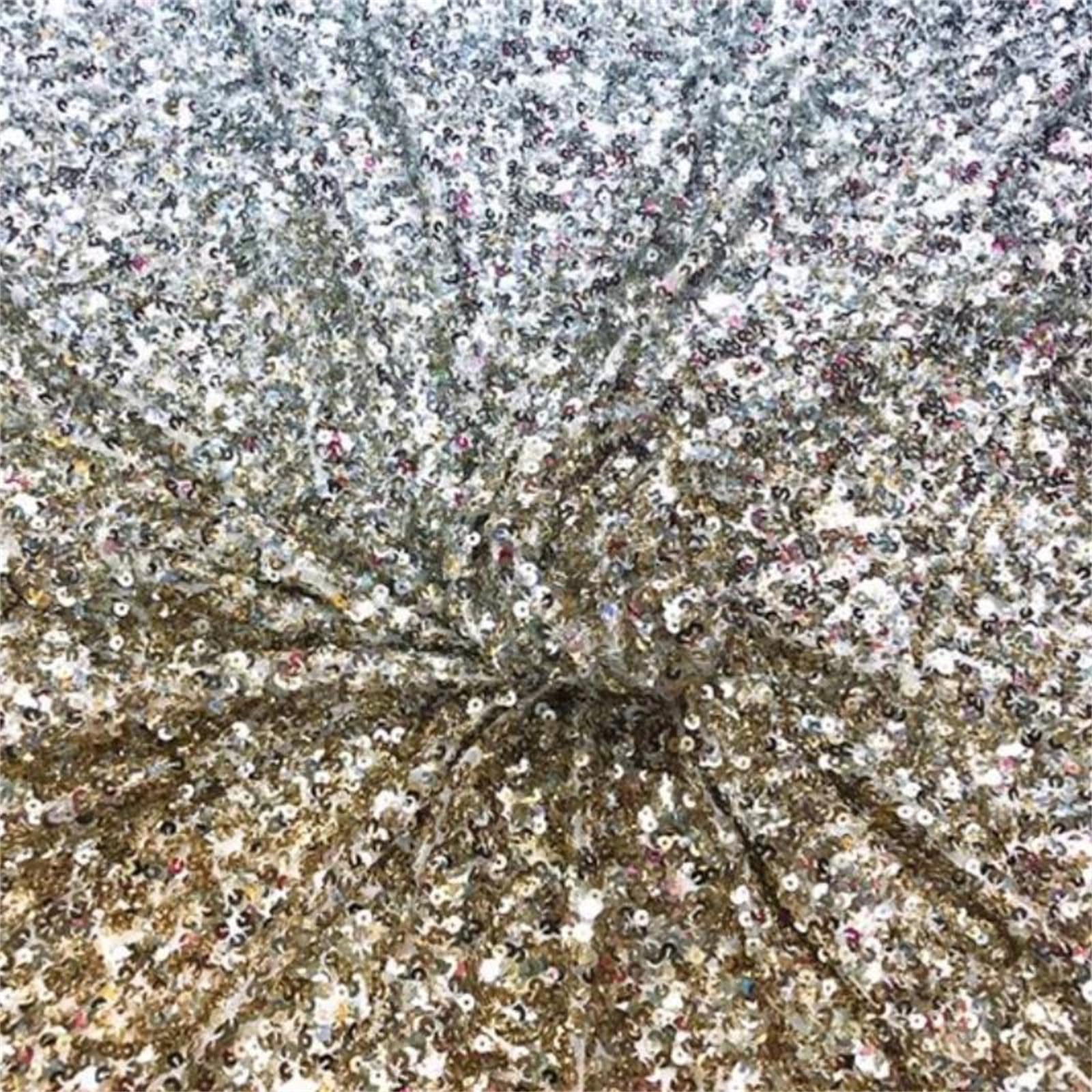 Tessuto Ricamato con Paillettes Elastiche su Quattro Lati da 100 cm * 125 cm for Camicie da Ballo, Costumi da Ballo e Abiti Fatti a Mano(Rose Red Symphony)