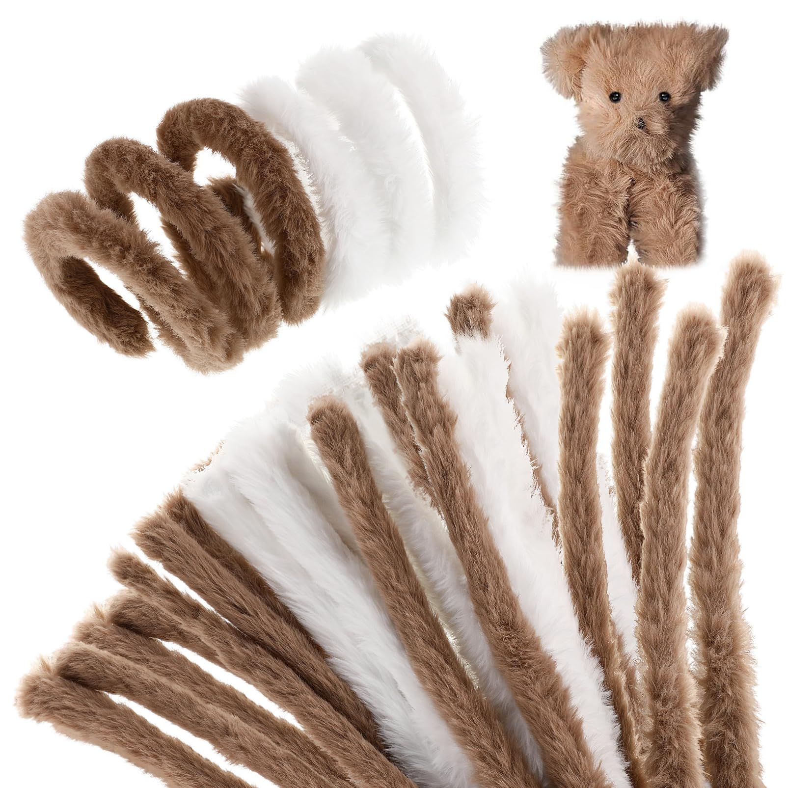 ifundom Craft Sticks Chenille 10 Pack White Pipe Cleaners Soft and Fuzzy for Boys and Girls Crafts Halloween Decorations