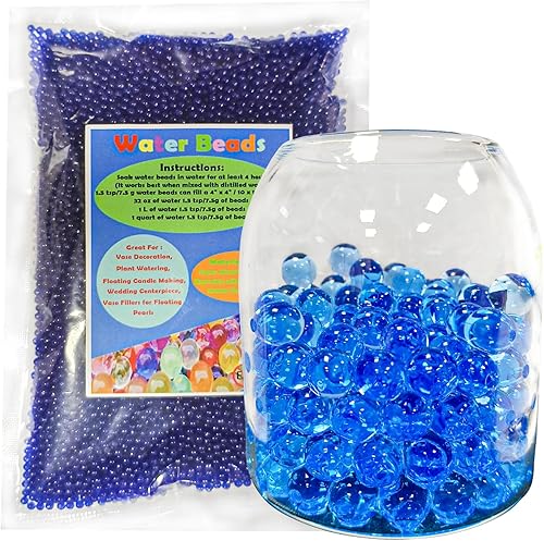 10000 cuentas de gel de agua, cuentas de gel de agua azul para relleno de jarrón, centro de mesa de boda, decoraciones de Navidad, decoración floral