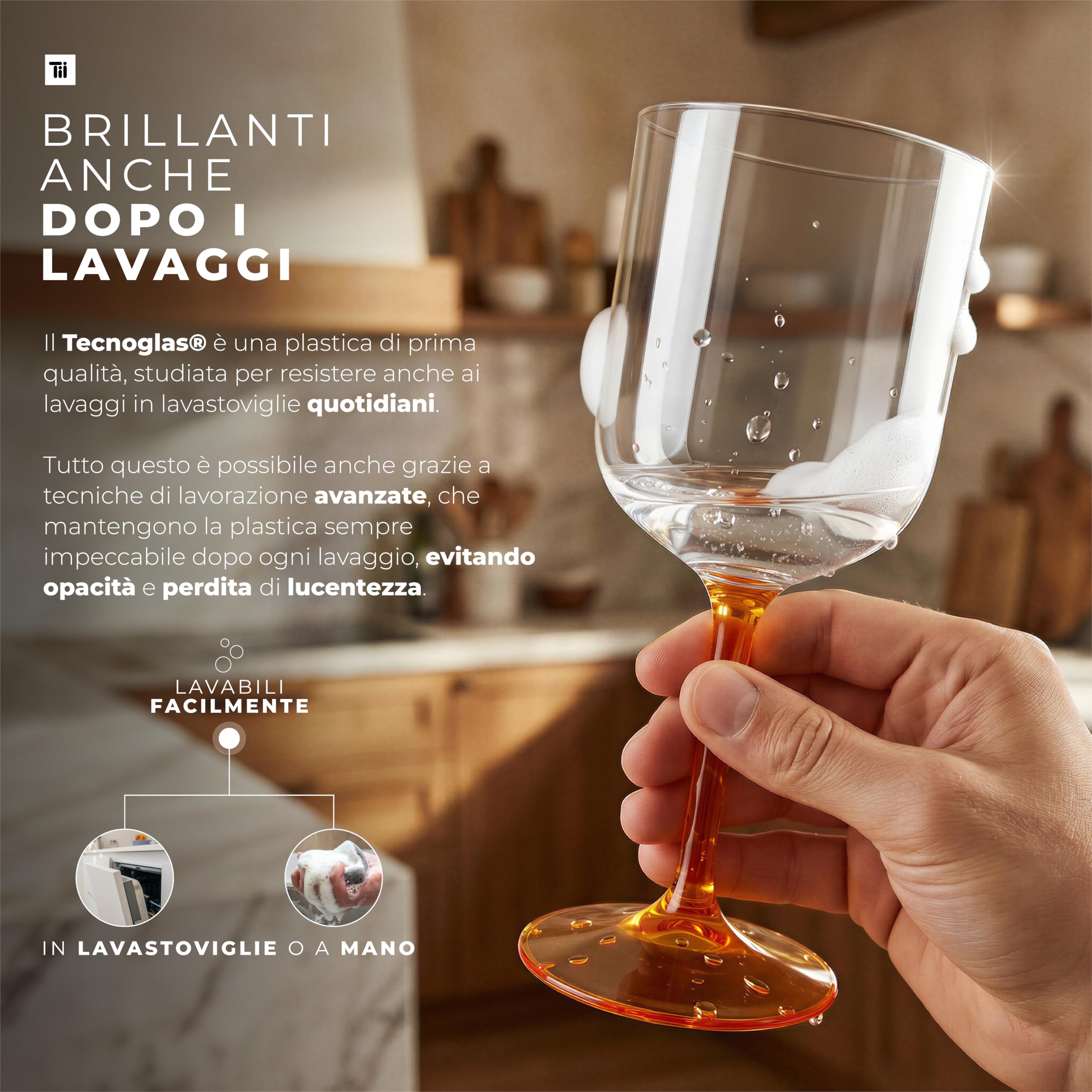 TUNDRA - Set 6 Calici Plastica COLORATI per Vino e Cocktail | CROISIERE 42 cl. | INFRANGIBILI, in Tecnoglas® (Plastica Rigida), BPA-Free, Riutilizzabili e Lavabili in Lavastoviglie (Multicolor)