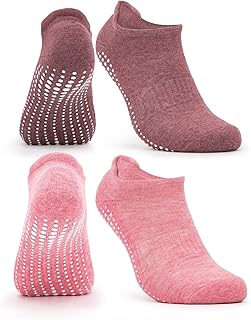 CALCETINES ANTIDESLIZANTES para MUJER y HOMBRE (2-4 PARES), CALCETINES para YOGA y PILATES MUJER HOMBRE