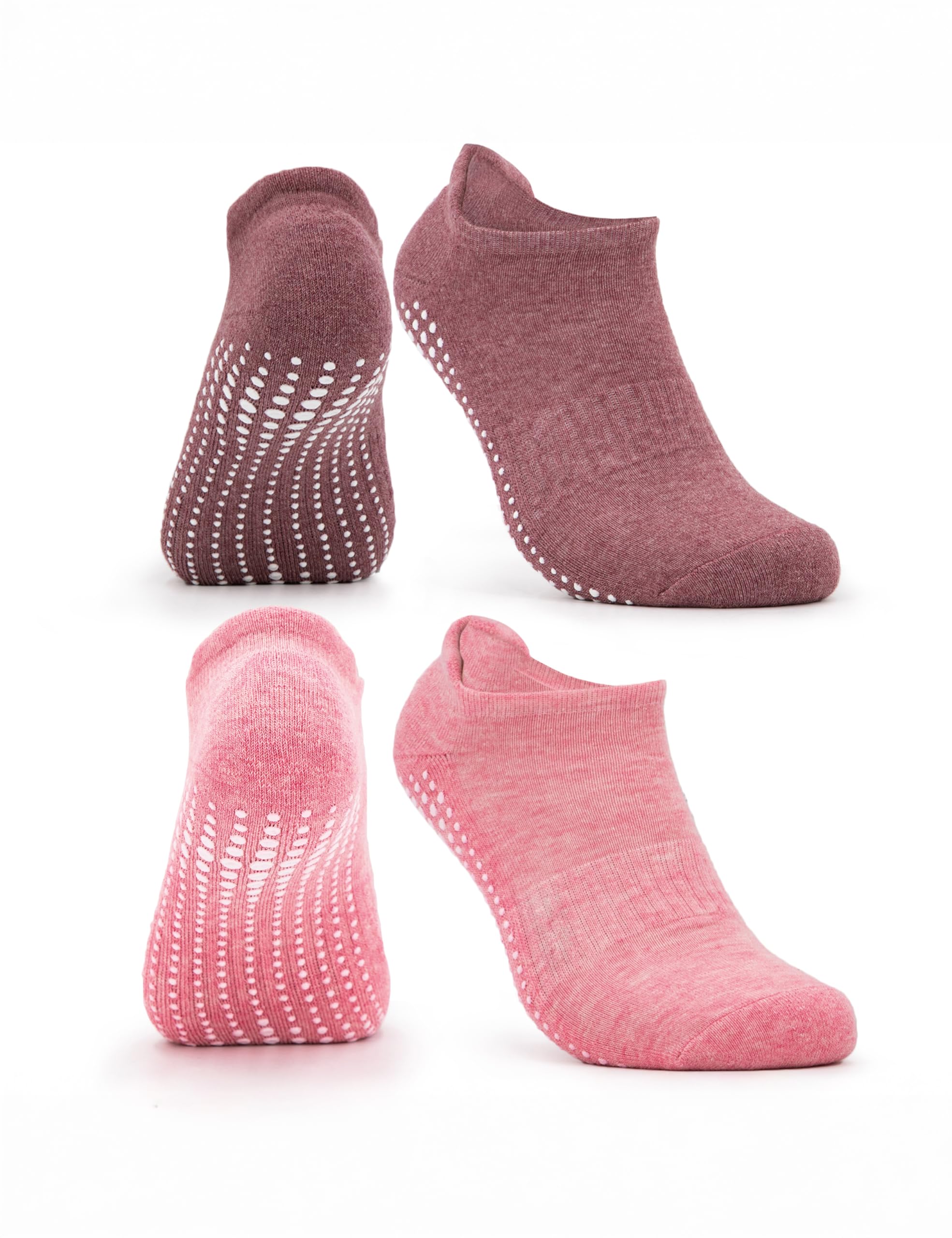 Occulto Damen & Herren Yoga Socken 2er Pack, 4er Pack (Modell: Mady) 2 Paare | Pink-Rot 35-38