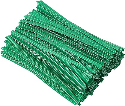 500 Pcs 5 Green Paper Twist Ties, Bread Ties Twisty-Ties for Party Cello Candy Bread Coffee Bags Cake Pops