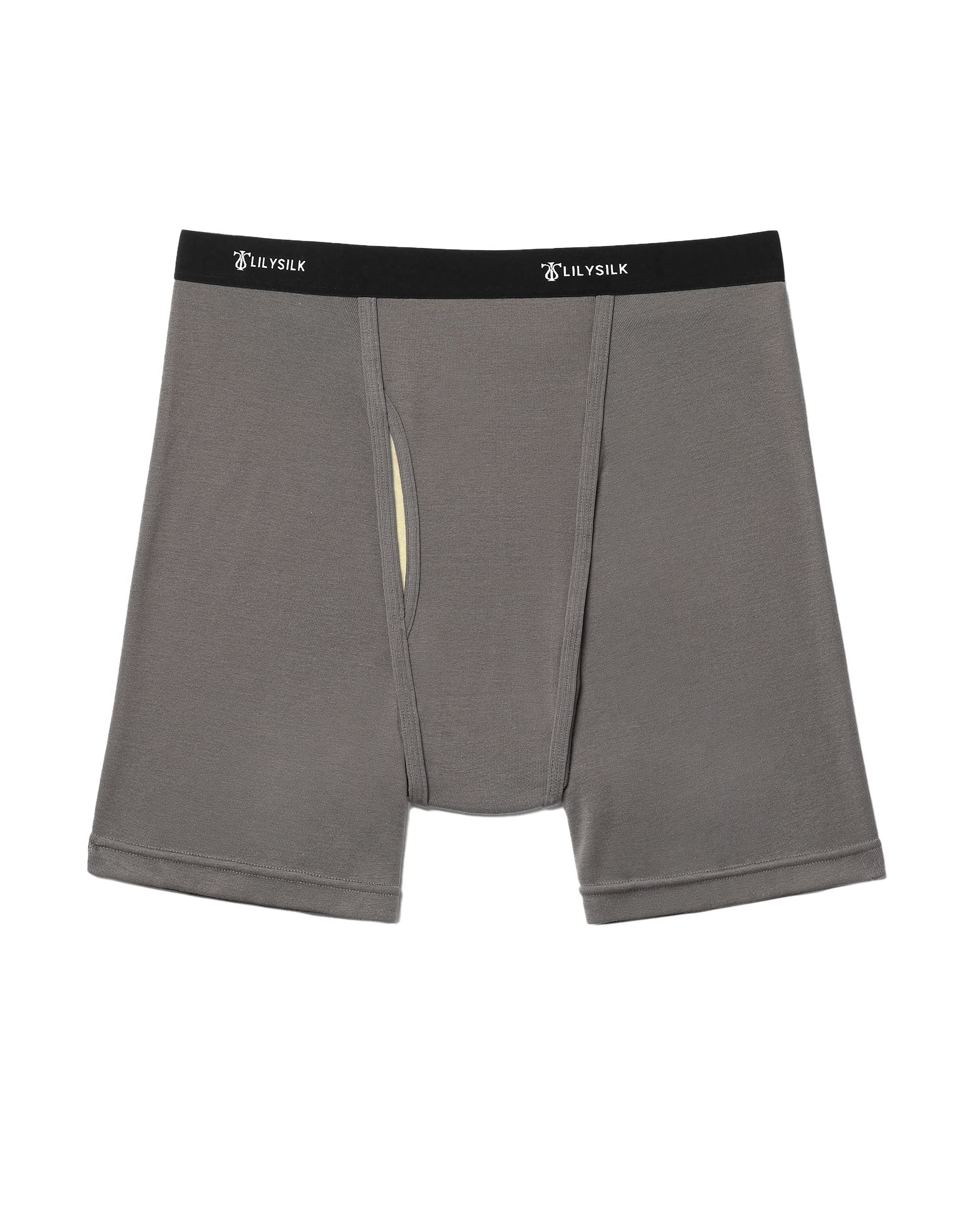 LilySilk Boxer Briefs for Men Silk Knitted Soft Underwear Boxers for Boys Long Leg