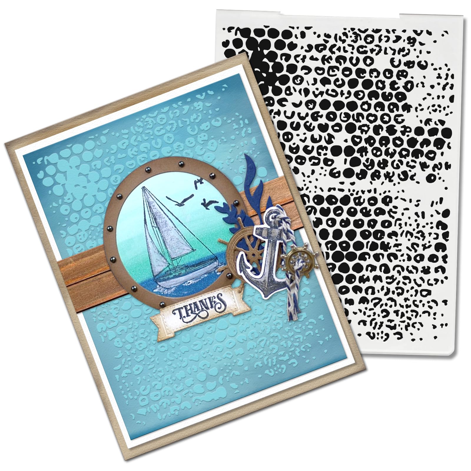 Hying Water Drop Plastic Embossing Folder for Card Making, 3D Textured Dots DIY Craft Template, Raindrop for Scrapbooking Photo Album Supplies