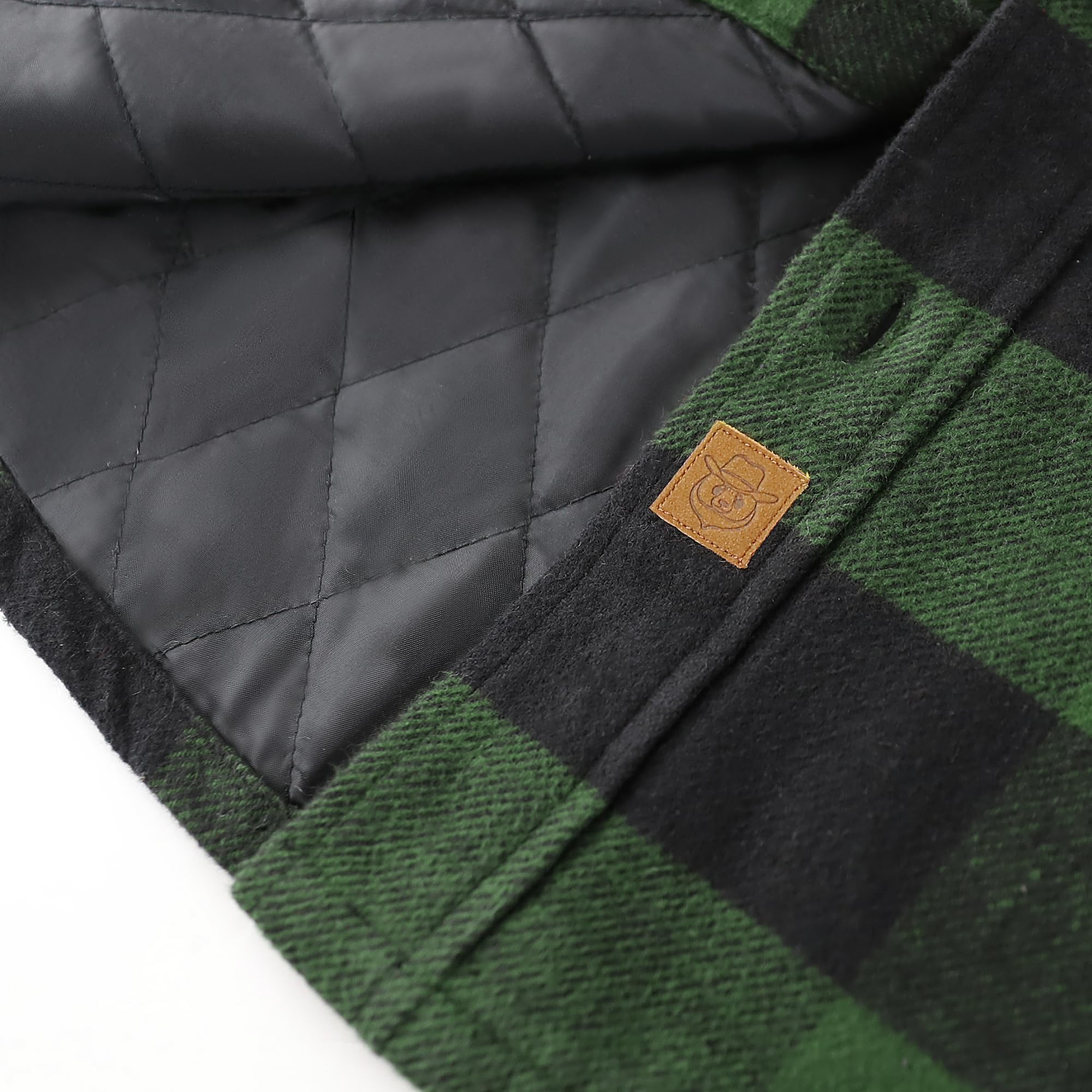 Dubinik® Giacca da Uomo Calda Foderata Cotone Leggero Giacca Camicia Flanella Casual Bottone Quadri Overshirt Manica Lunga