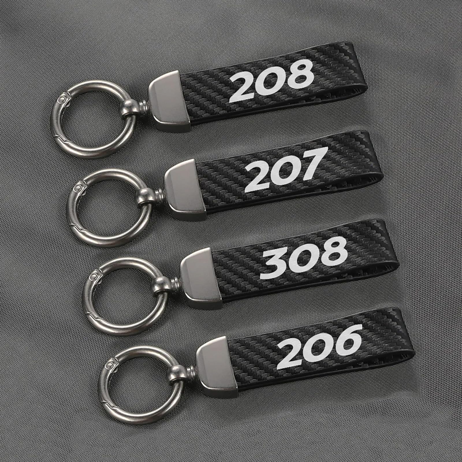 DaLizA Voiture Porte-clés Fibre de Carbone, pour Peugeot gtline GT GTI 508 5008 3008 208 2008 308 avec Logo Homme Clé Voiture Anneau Accessoires,GTI-A