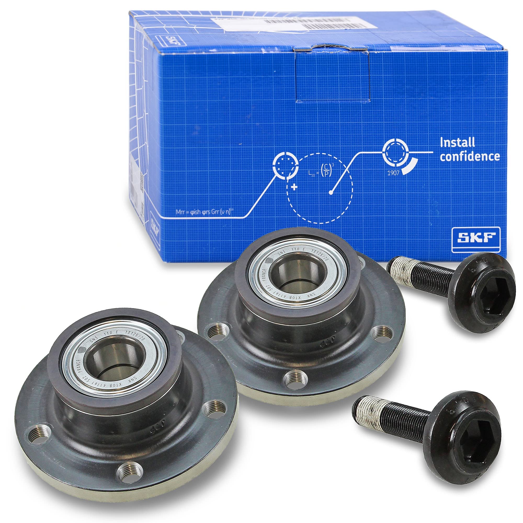 2x ORIGINAL SKF Radlagersatz inkl. Radnabe hinten | VKBA 6558 für Caddy 3+4 + Alltrack Bj 04