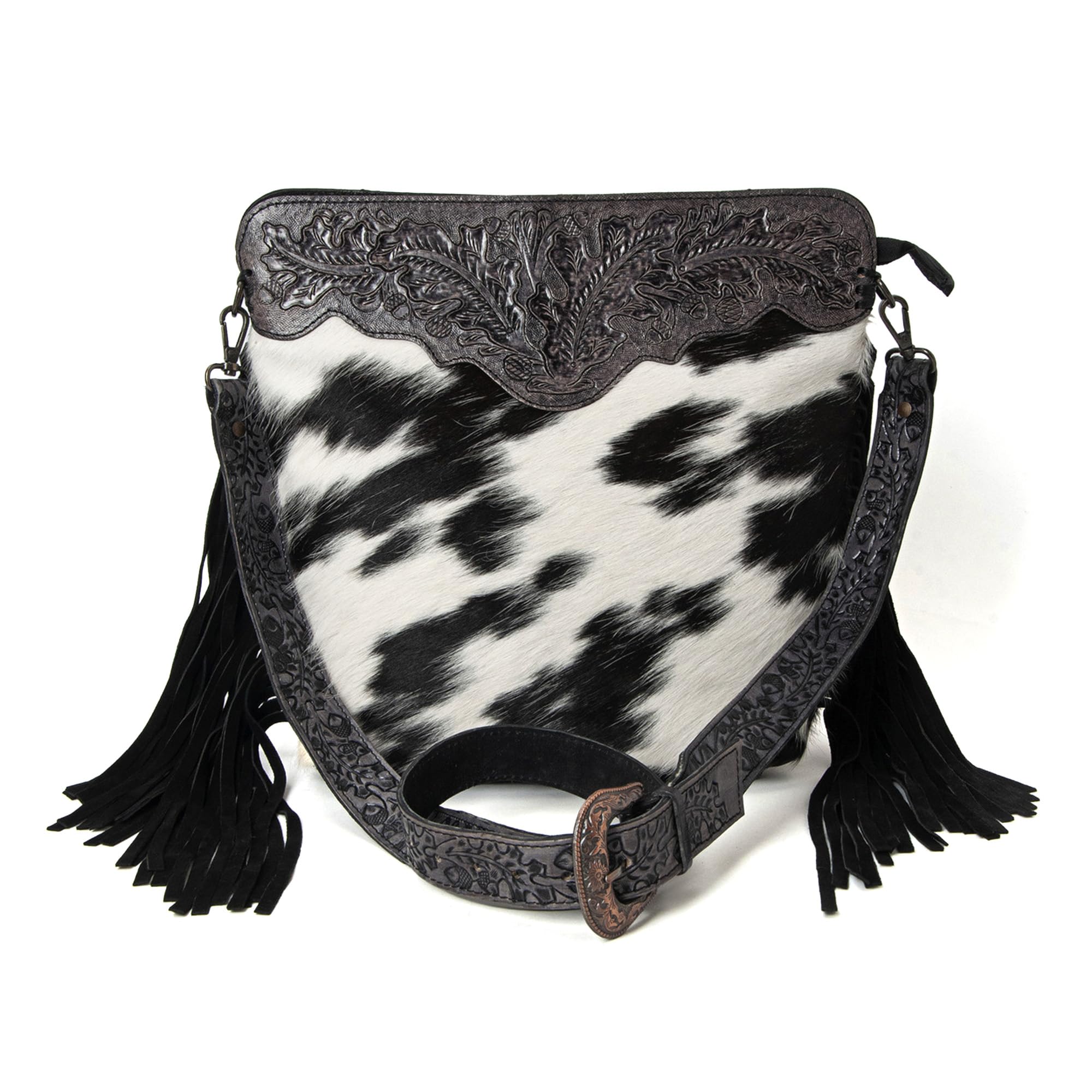 Merbaa Women Natural Cowhide Leather Hand Tooled Crossbody Bag With Detachablehand carved 50 inch Strap | Leather shoulder bag