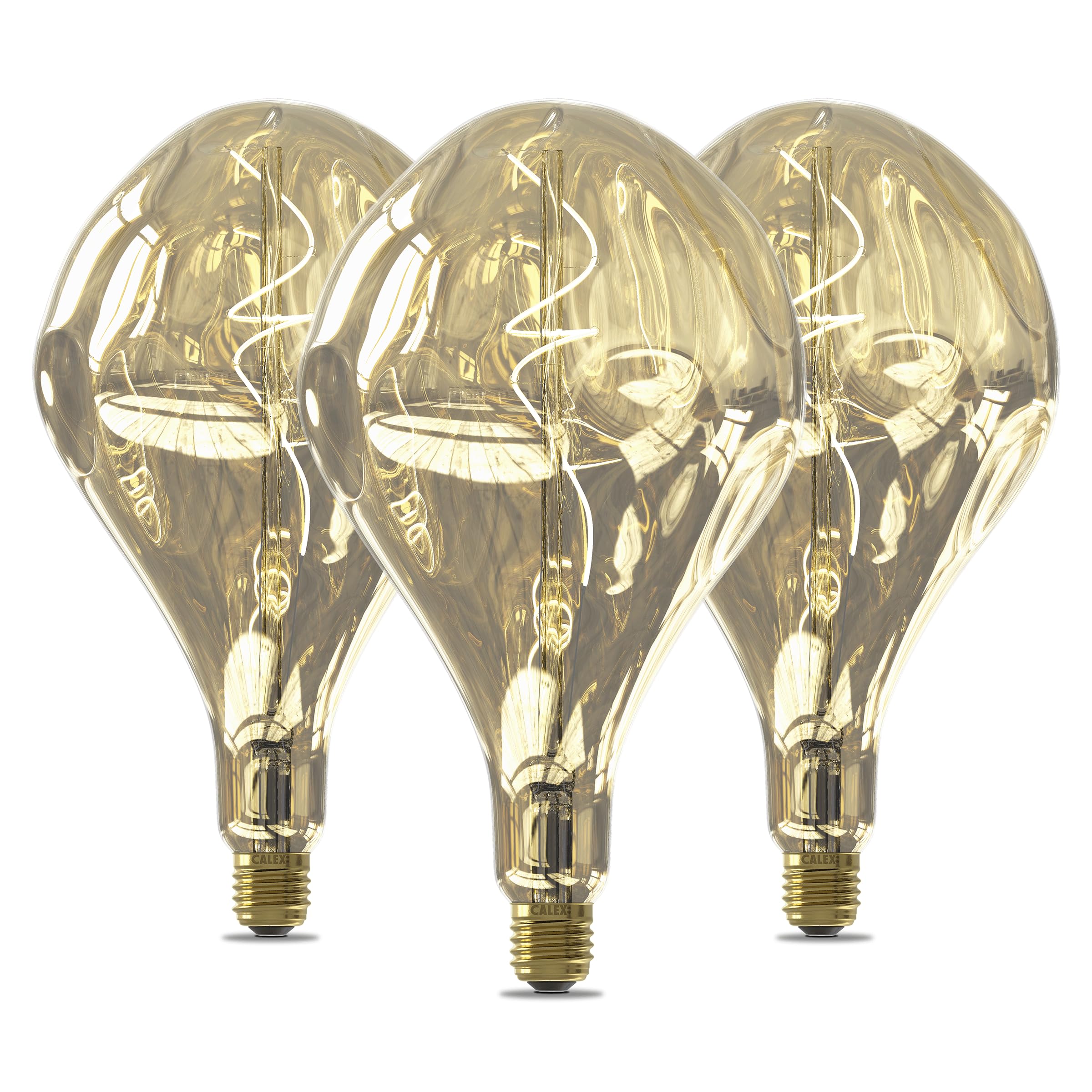 CALEX XXL LED Lampe E27, Champagne, Filament, 100lm, 1800K Warmweißes Licht, 3er-Pack