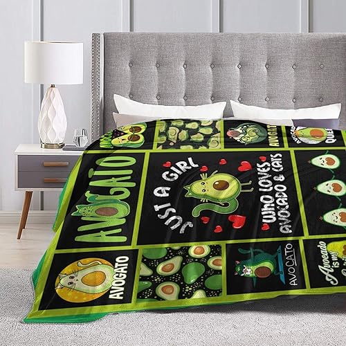 Miniatura 5 de Manta bonita con diseño de aguacate con texto en inglés Just A Girl Who Loves Avocate para niñas, cálida y suave, de microfranela con dibujos