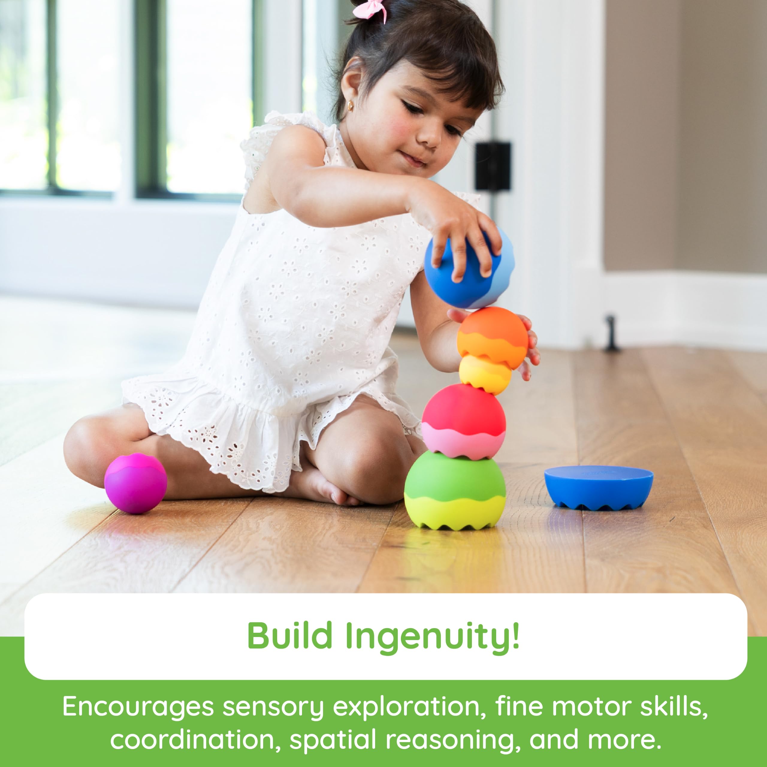 Fat Brain Tobbles Neo, Fat Brain Toys, Stacking Toys for Toddlers, Stacking Toy with Colours, Soft Surface for Sensory Development, Educational Toys for Boys and Girls Aged 6 Months and Older