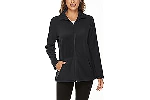Hibelle Women's Stylish Full-Zip Thermal Fleece Jacket for Cold Weather