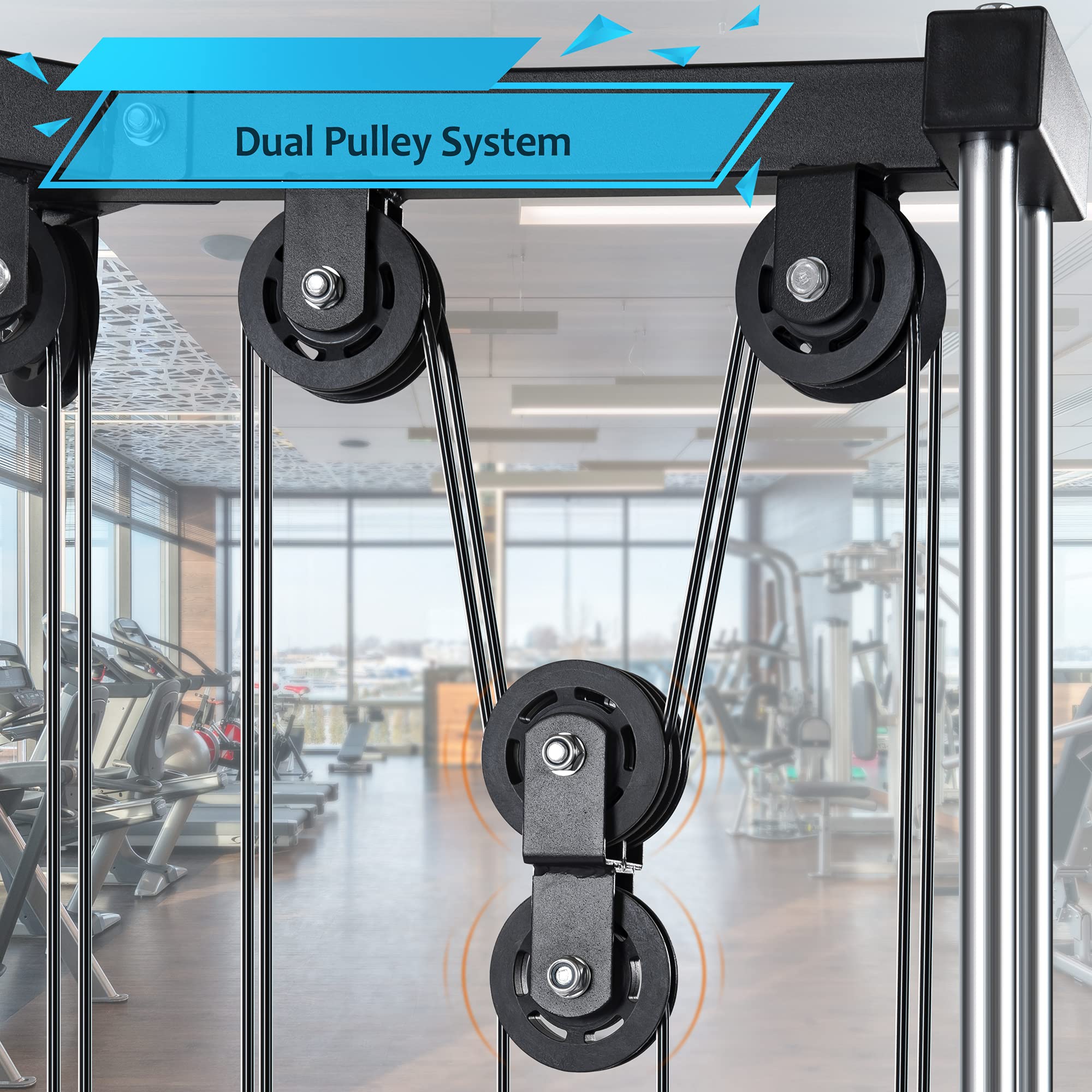 Merax Cable Crossover Machine with LAT Pulldown and Low Row, Crossover Station with MultiGrip